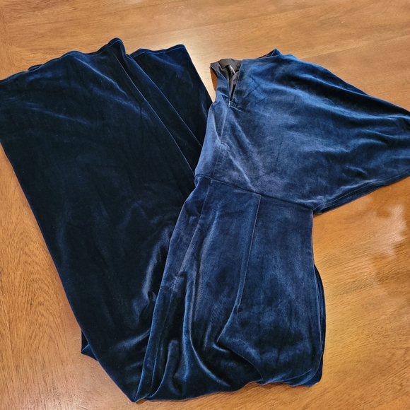 Anthropologie Greylin jumpsuit size S teal blue velvet. - Picture 11 of 11